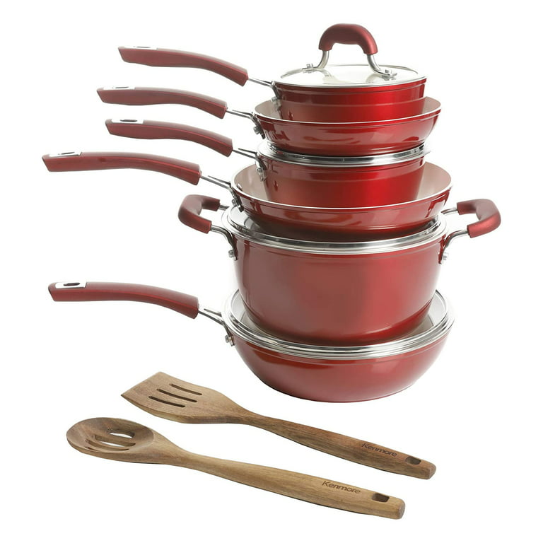 Kenmore® Arlington 12-Piece Metallic Red Aluminum Ceramic-Coated Nonstick  Cookware Set, Michaels