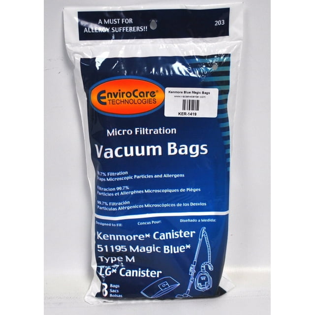 Kenmore 51195 Magic Blue Vacuum Cleaner Bags, EnviroCare Generic