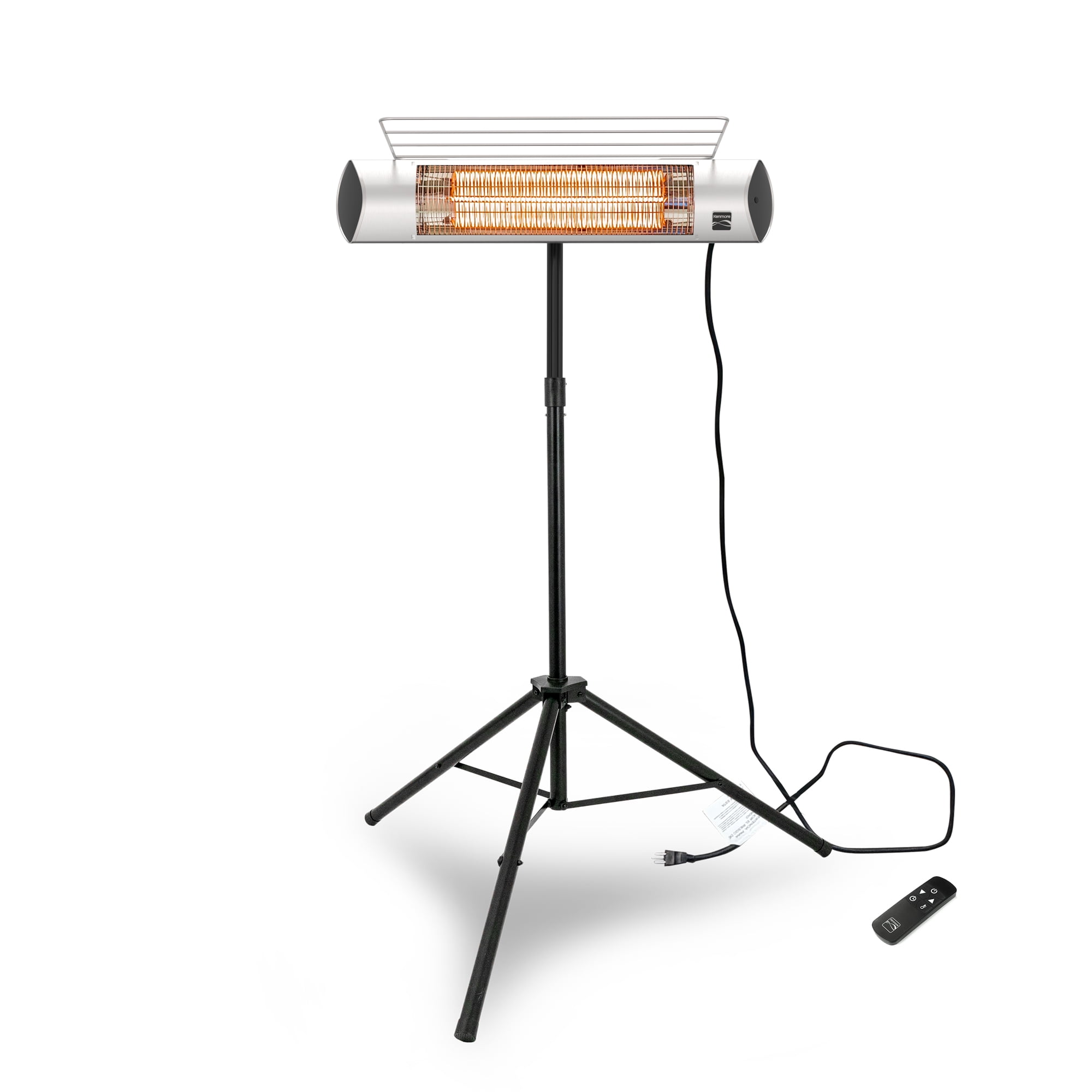Kenmore Silver Electric Patio Heater with Tripod and Remote