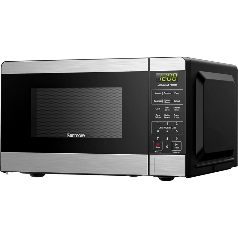 Kenmore KMCMV207S2-07 Countertop Microwave 6 Auto-Preset Menus, Child Lock, Defrost & Express Cooking Features, 0.7 Cu ft, Stainless Steel