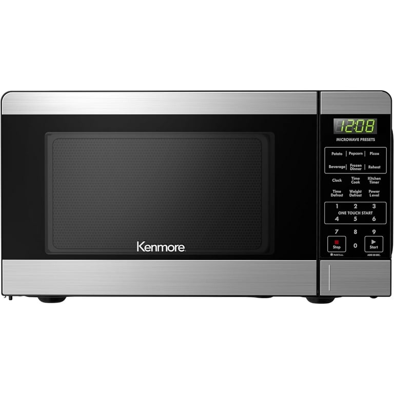 Kenmore KMCMV207S2-07 Countertop Microwave 6 Auto-Preset Menus, Child Lock, Defrost & Express Cooking Features, 0.7 Cu ft, Stainless Steel