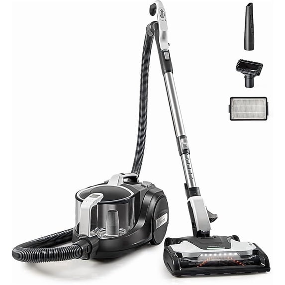 Kenmore DC5070.01 Upgrade 500 Series Bagless Canister Vacuum with Hair Eliminator Brushroll，2-Motor Cyclonic Technology, HEPA Filtration & 24' Auto Cord Rewind for Pet, Carpets, Hard Floors, Stairs
