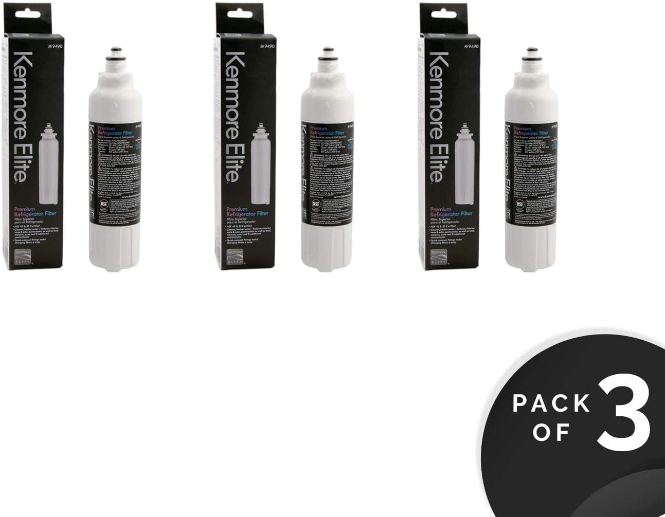 Kenmore Elite 9490 OEM Refrigerator Water Filter (3 Pack)