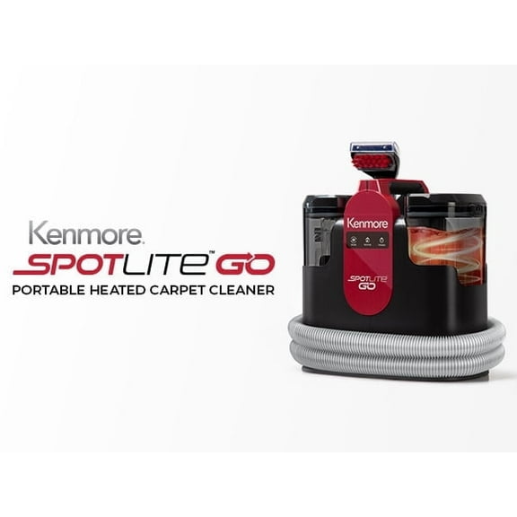 Kenmore KW1050 SpotLite™ Go Portable Heated Carpet & Upholstery Spot Cleaner, 16Kpa Power Suction with Versatile Tools for Pets, Area Rugs and Couches