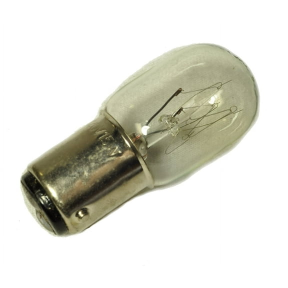 Kenmore Light Bulb, short glass light bulb, 15W bayonet base, push in & twist, 2 posts on bottom of bulb