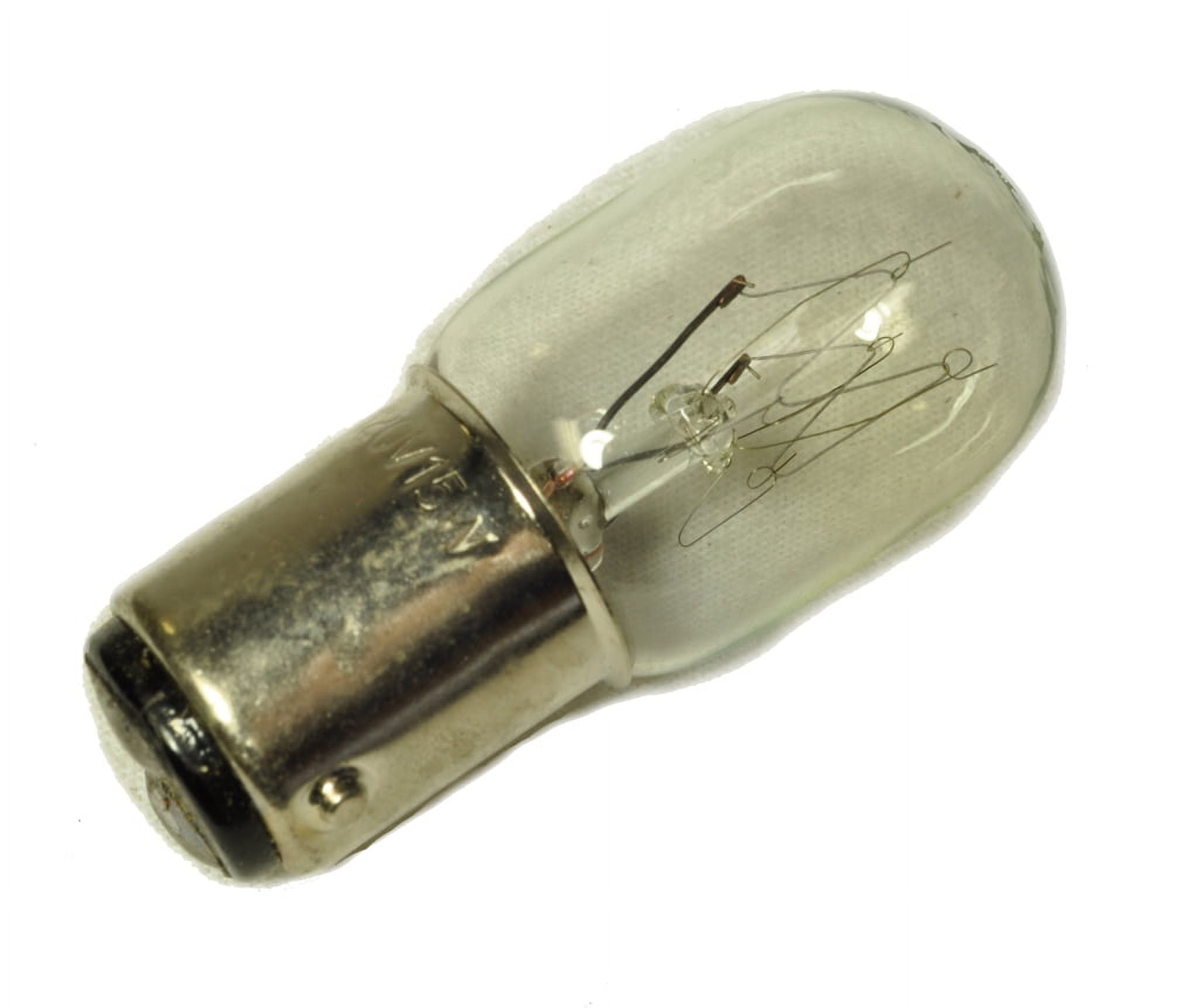 Kenmore Light Bulb, Short Glass Light Bulb, 15W Bayonet Base, Push in & Twist, 2 Posts on Bottom of
