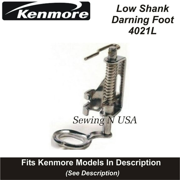 Kenmore (Metal) Silver Low Shank Darning / Free Motion Foot Part Number 077079 Fits Models In Description