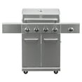 thumbnail image 1 of Kenmore PG-40405S0L-SE 4 Burner Outdoor Patio Propane Gas BBQ Grill with Searing Side Burner, Stainless Steel, 1 of 9