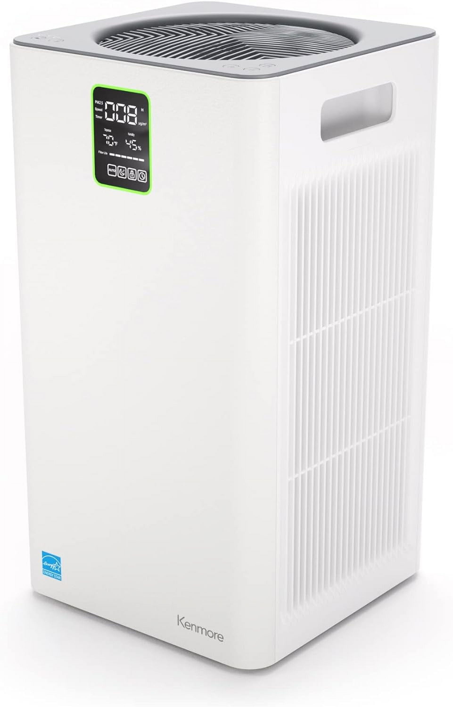Kenmore 1500 Sq Ft White HEPA Air Purifier with Digital Display