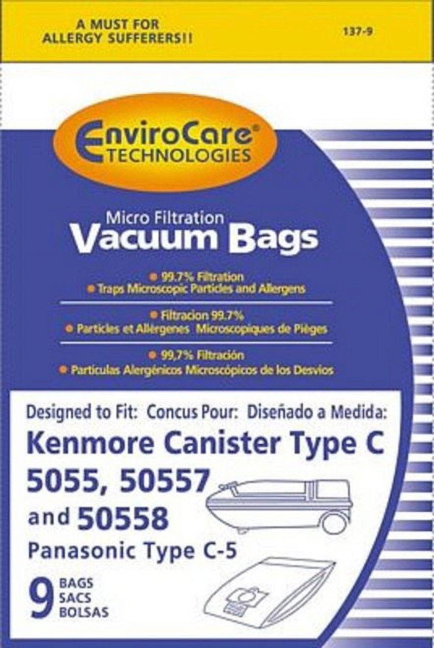 Kenmore Panasonic 5055, 50557, 50558 Canister Bags 9 Pk