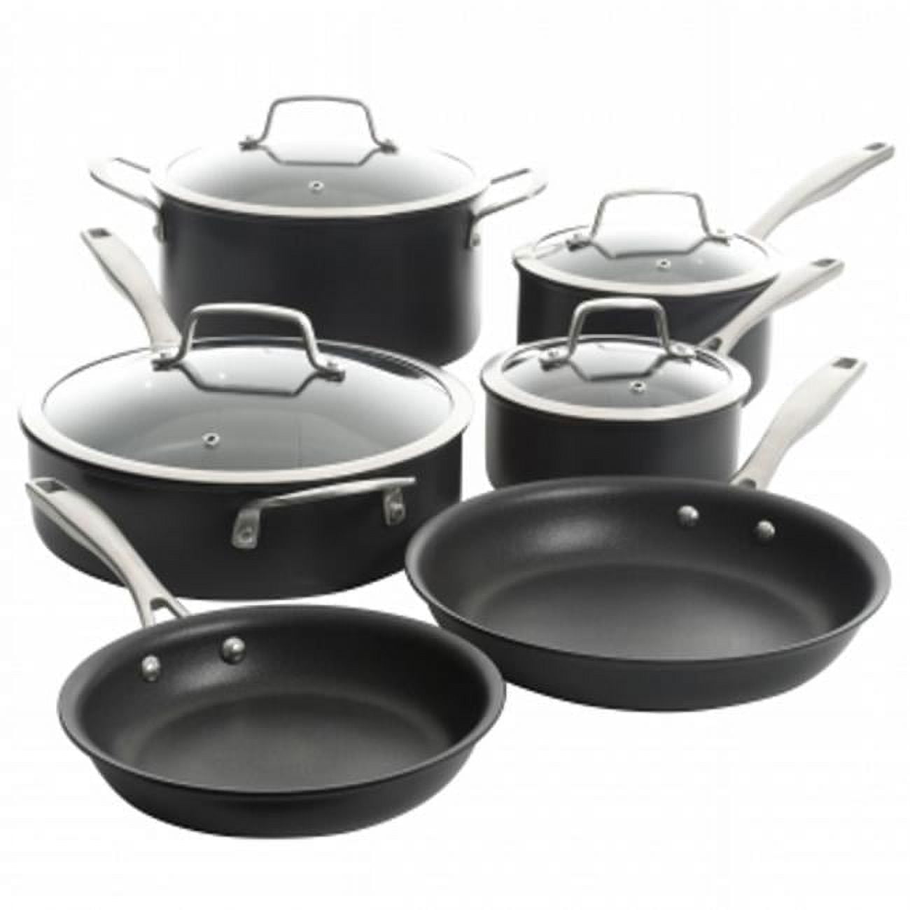 Kenmore Pro Arbor Heights 10-Piece Nonstick Black Aluminum Cookware Set