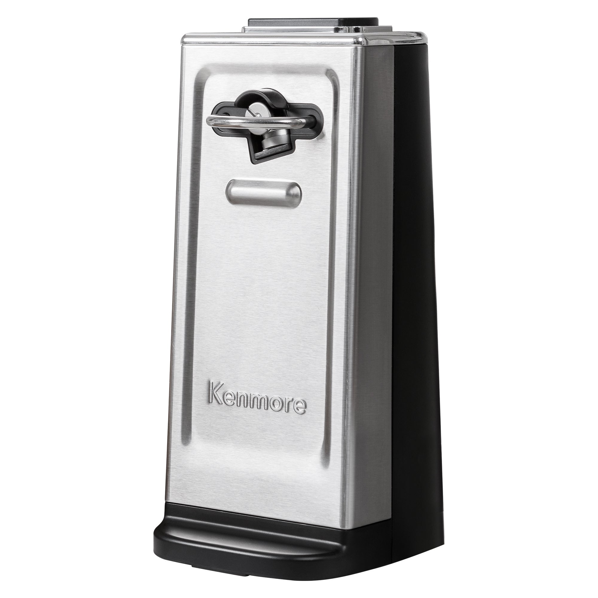 Kenmore Smooth Edge Electric Automatic Can Opener, Smooth-Touch Side-Cut Blade, Extra-Tall Can Opener, Easy Operation, Opens Regular And Pop-Top Cans, Prevents Sharp Edges, Black & Stainless Steel