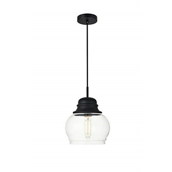 Kenna 1 Light Black Pendant With Clear Glass