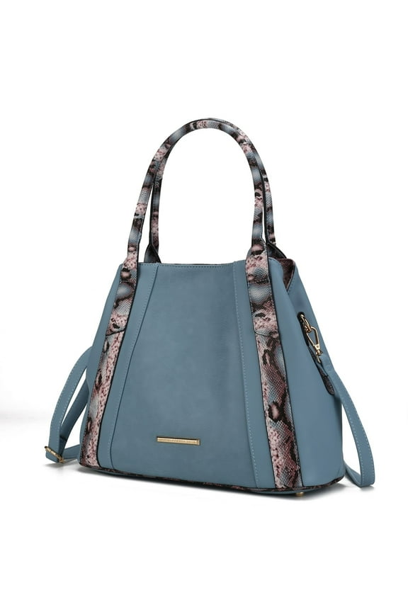 Kenna Snake embossed Vegan Leather Womens Tote Bag by Mia K