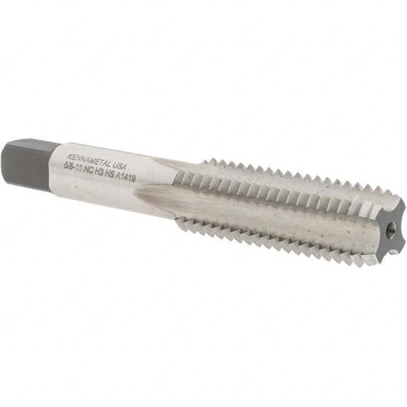 Kennametal 1542893 Hand Tap 5/8-11 UNC H3 3B 4-Flute Btm Chamfer Straight Flute