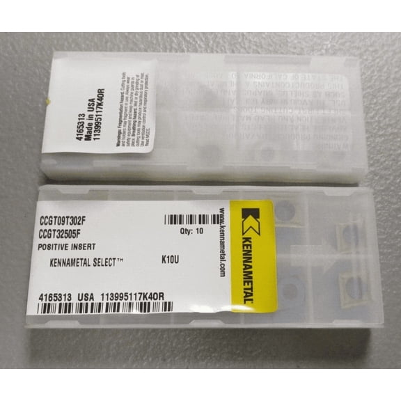 Kennametal     Carbide  Inserts    CCGT 32505F    Grade   K10U    Pack of 10
