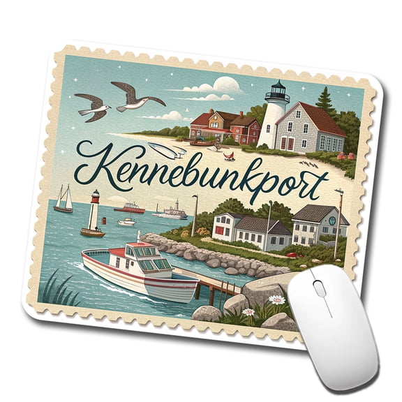 Kennebunkport, Maine ME Travel City State Stamp Mouse Pad Low Profile Gaming Mat