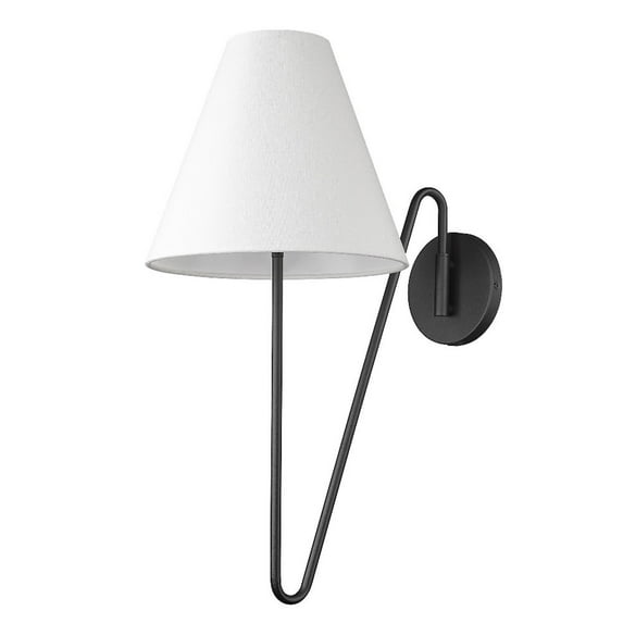 Kennedy 1-Light Swing Arm in Natural Black and Ivory Linen