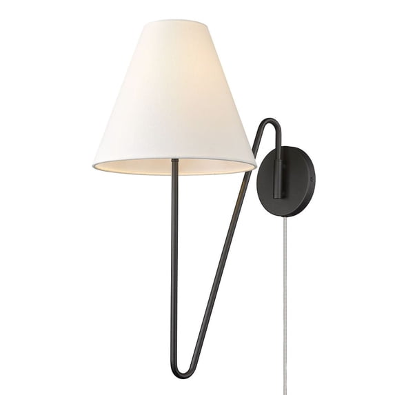 Yep by Golden Lighting Kennedy 1-light Swing Arm Wall Lamp in Natural Black