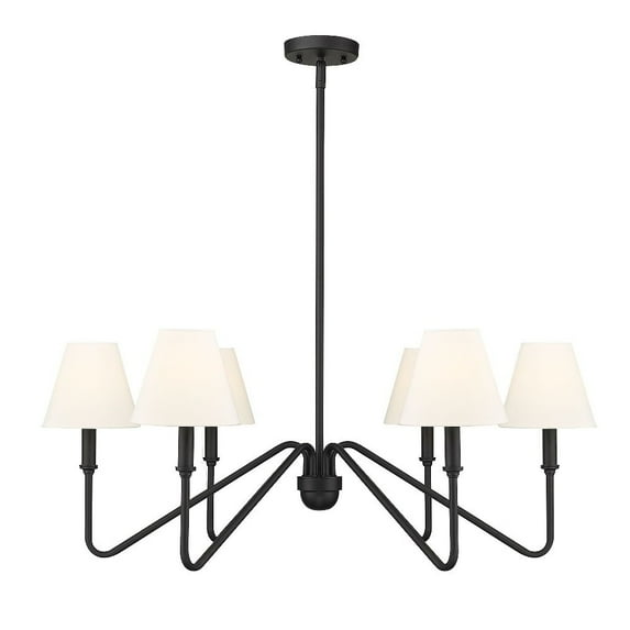 Kennedy 6-Light Chandelier in Natural Black with Ivory Linen