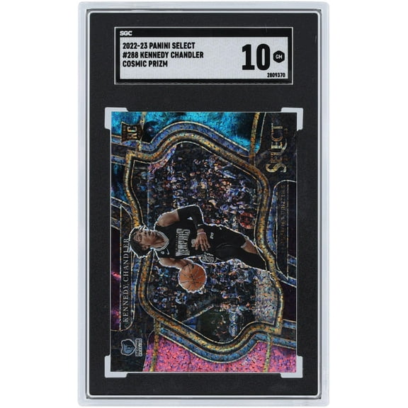 Kennedy Chandler Memphis Grizzlies 2022-23 Panini Select Cosmic Prizm Courtside #288 SGC Authenticated 10 Rookie Card