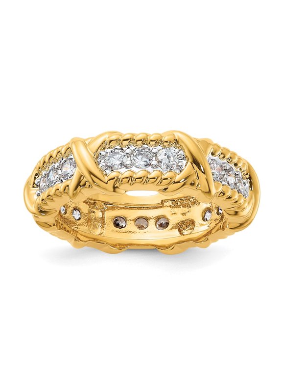 Kennedy Gold-tone Vermiel & CZ Unity Ring
