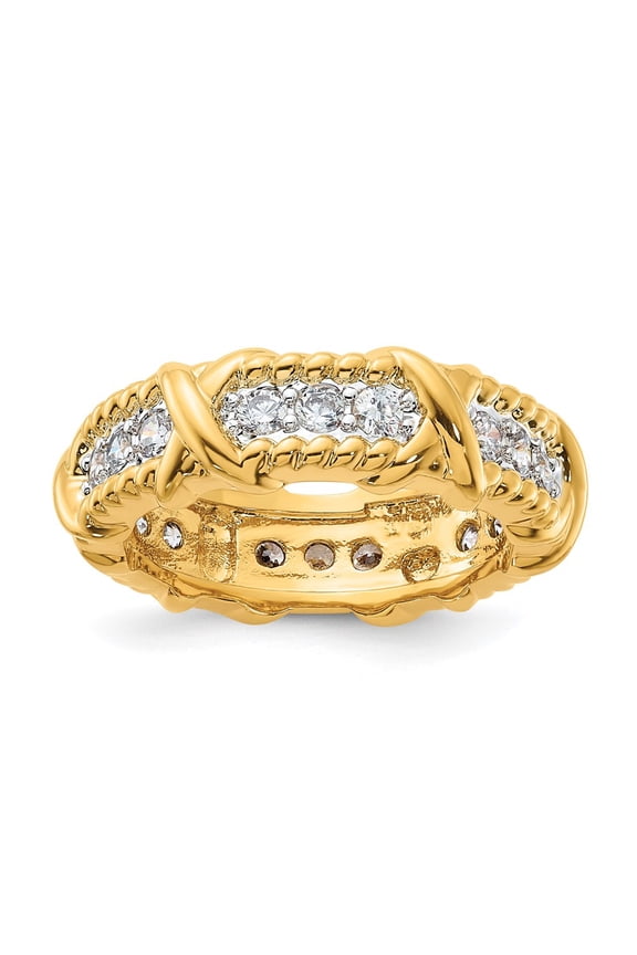 Kennedy Gold-tone Vermiel & CZ Unity Ring
