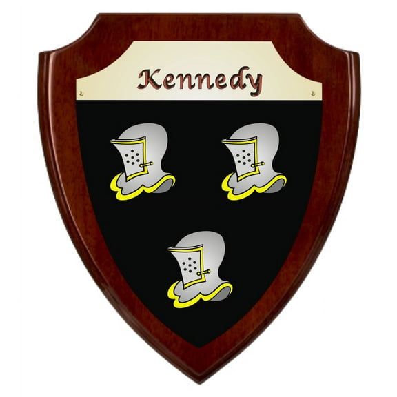 Kennedy Irish Coat of Arms Shield Plaque - Rosewood Finish