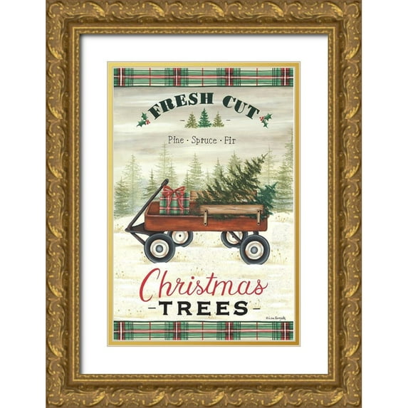 Kennedy, Lisa 11x14 Gold Ornate Wood Framed with Double Matting Museum Art Print Titled - Fresh Cut Trees
