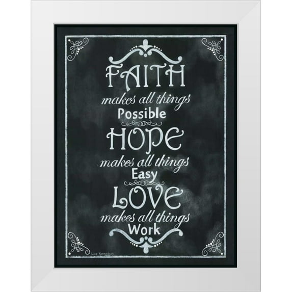 Kennedy, Lisa 15x18 White Modern Wood Framed Museum Art Print Titled - Faith*Hope*Love