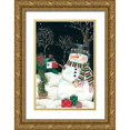 thumbnail image 1 of Kennedy, Lisa 17x24 Gold Ornate Wood Framed with Double Matting Museum Art Print Titled - Mailbox And Snowman, 1 of 4