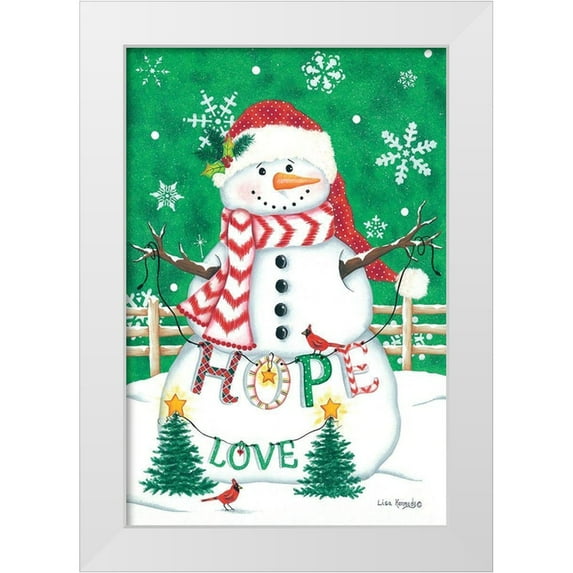 Kennedy, Lisa 17x24 White Modern Wood Framed Museum Art Print Titled - Merry Snowman