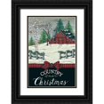 thumbnail image 1 of Kennedy, Lisa 23x32 Black Ornate Wood Framed with Double Matting Museum Art Print Titled - Country Barn Christmas, 1 of 4