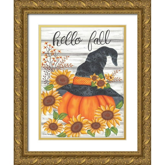 Kennedy, Lisa 25x32 Gold Ornate Wood Framed with Double Matting Museum Art Print Titled - Hello Fall