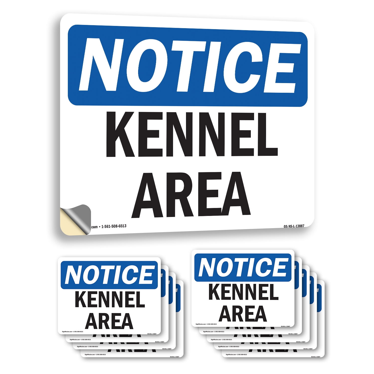 Kennel Area OSHA Notice Vinyl Decal Label 18 Inch x 12 Inch - 10 Pack ...