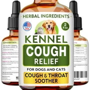 Kennel Cough Herbal Drops for Dogs & Cats - Cough Relief - Throat Soother - Dry and Wet Pet Cough - Made in US - 2 Fl Oz
