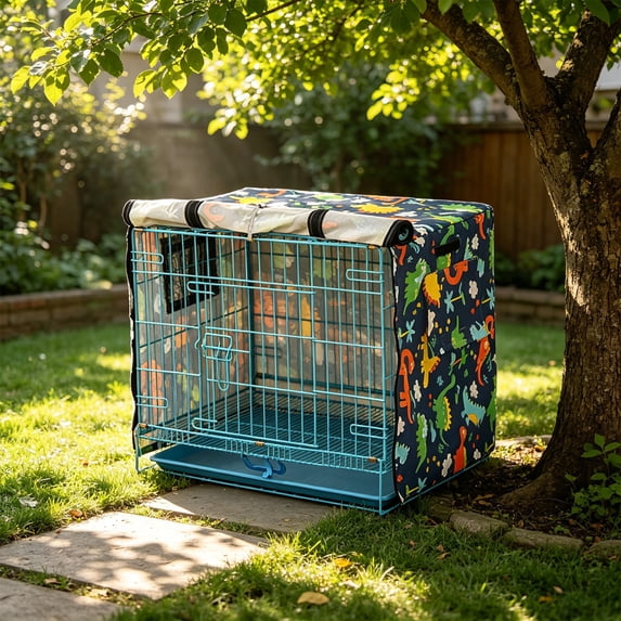 Kennel Cover Breathable Shade Windproof Material Paired With Premium Dog Crate Cover For Indoor Outdoor Pet Crate Use