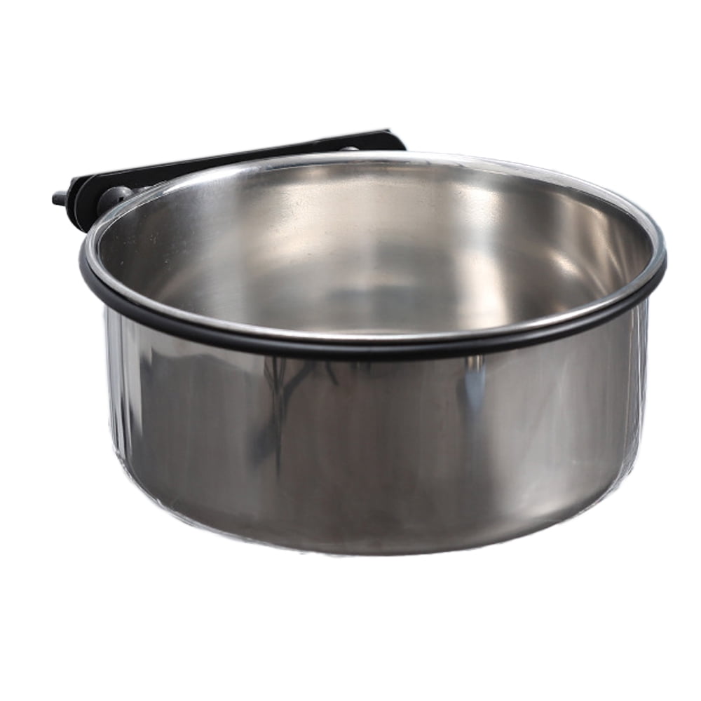 Kennel Water Bowl, Stainless Steel Dog Crate Water Bowl No Spill, Hanging Dog Bowls sliver