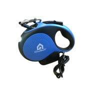 KennelMaster 16 Chrome & Plastic Retractable Dog Leash, Blue, M
