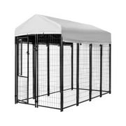KennelMaster Black Welded Wire Dog Kennel, 8 ft. x 4 ft. x 6 ft