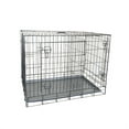KennelMaster Double Door Folding Wire Dog Crate, Black, Large, 42"L