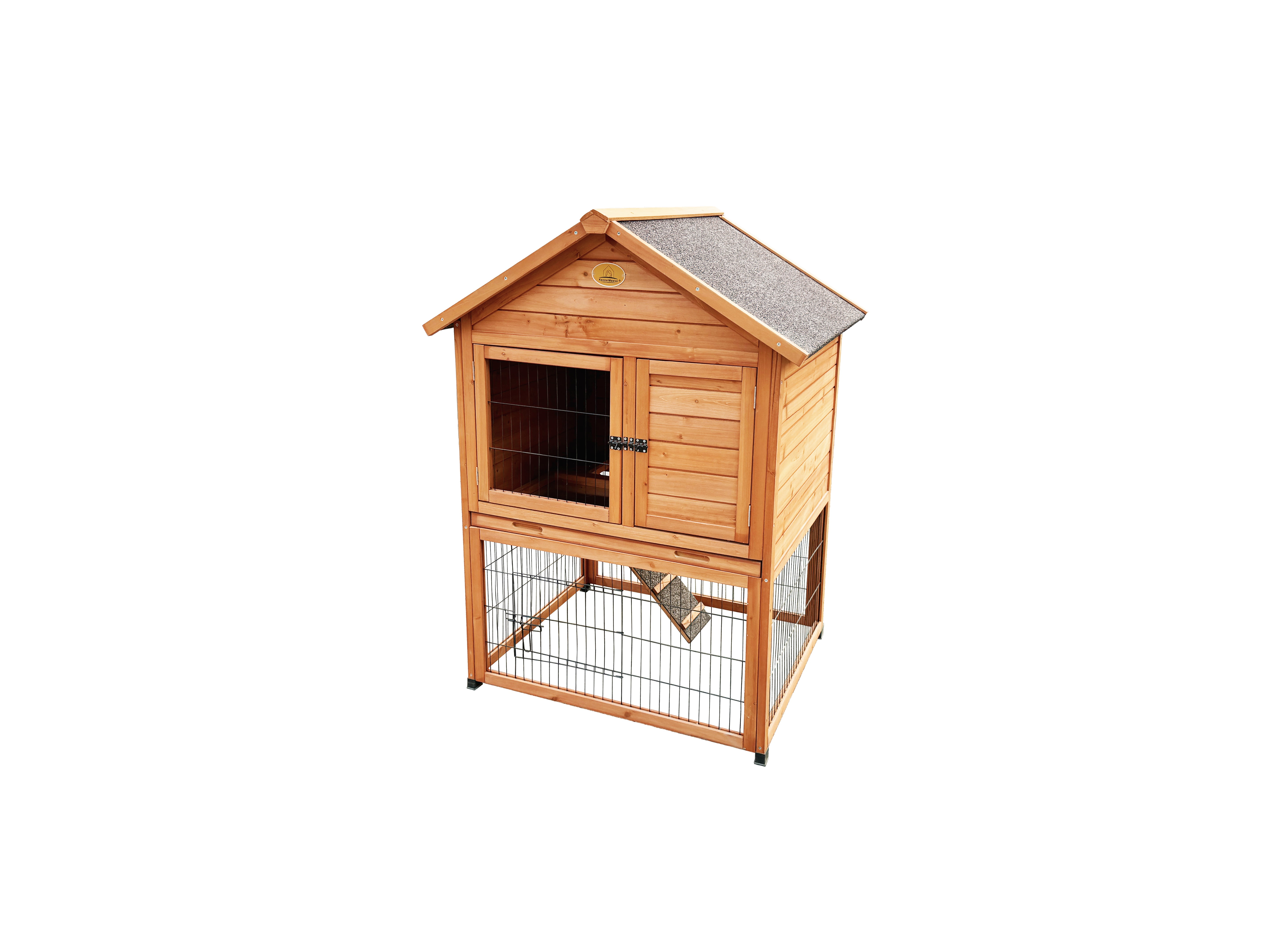 KennelMaster Elevated Outdoor Rabbit Hutch with Weatherproof Roof, 36 x 30 x 48 Inches