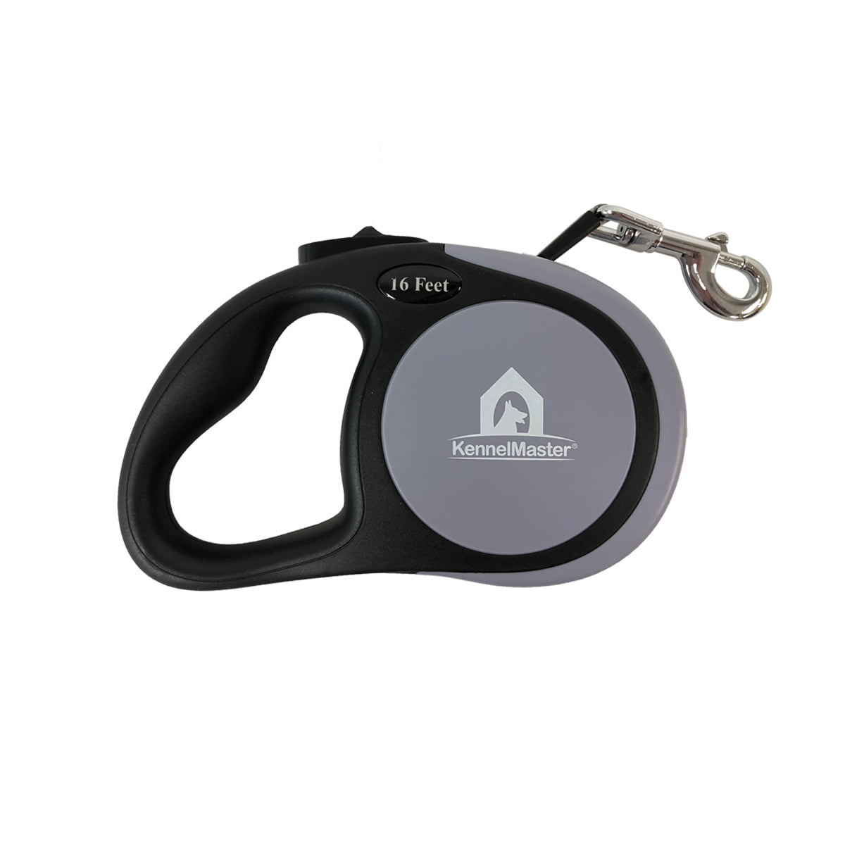 KennelMaster Retractable Dog Leash, Grey, Small, 16 feet