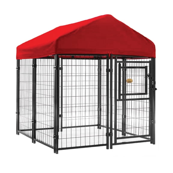 KennelMaster Welded Wire Dog Fence Kennel Kit 52 in. x 4 ft. x 4 ft. with Cover