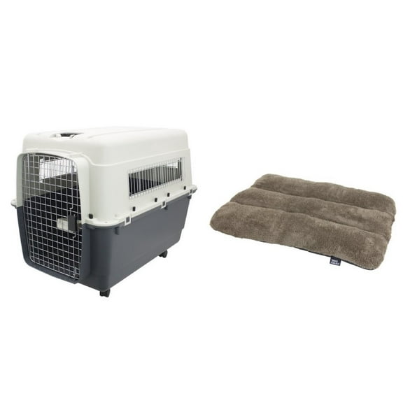 Kennels Direct Premium Plastic Dog Kennel and Travel Crate, Small, with Sportpet Designs Waterproof 20" pet bed , Small