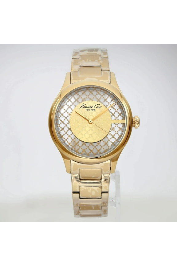 38 mm Gold-Tone Transparent Dial Ladies Quartz Watch KC10026010