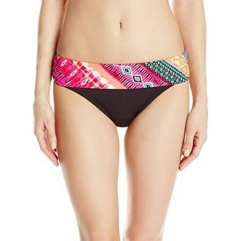 Kenneth Cole BLACK/MULTI Reaction Printed Fold Over Bikini Swim