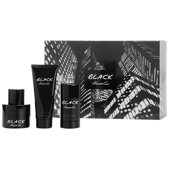 Kenneth Cole Black Cologne Giftset for Men (3PC) - 3.4 oz EDT + 3.4 oz After Shave Balm + 2.5 oz Deoderant