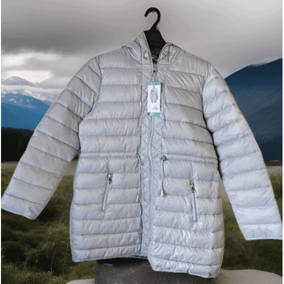 Kenneth Cole Ladies' Quilted Anorak Jacket XL Gray