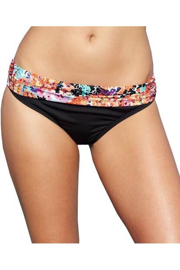 MULTI Reaction Floral-Print Foldover Brief Swim Bottom, US Large